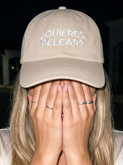 ¿Quieres pelear? Embroidered Dad Cap