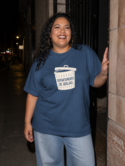 Lifestyle editorial photo — Departamento de Quejas T-Shirt, Faded Black
