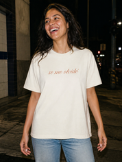 Lifestyle editorial photo — Se Me Olvidó T-Shirt, Faded Cream
