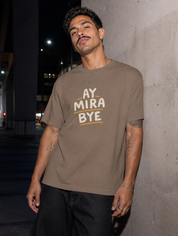 Lifestyle editorial photo — Ay Mira, Bye T-Shirt, Faded Black