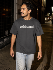 Lifestyle editorial photo — Eskiusmi T-Shirt, Faded Black