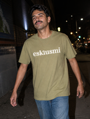 Lifestyle editorial photo — Eskiusmi T-Shirt, Faded Brown