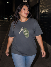 Lifestyle editorial photo — Low-Key Brava T-Shirt, Faded Navy