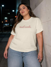 Lifestyle editorial photo — Malcriada T-Shirt, Faded Cream