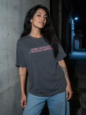 Lifestyle editorial photo — Ahora No Puedo y Mañana Tampoco T-Shirt, Faded Navy