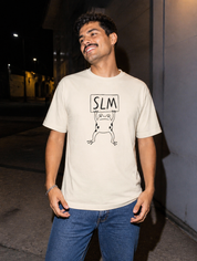 Lifestyle editorial photo — SLM T-Shirt, Faded Cream